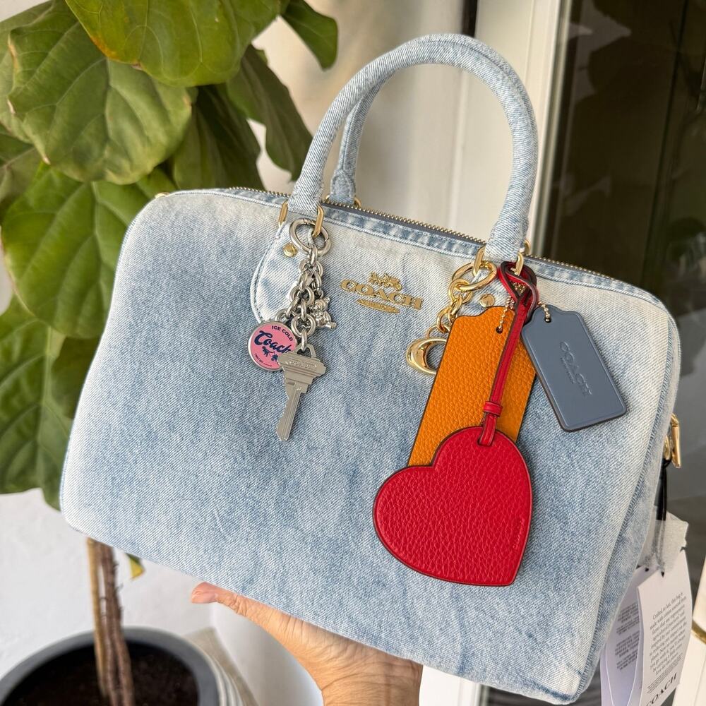NWT Coach Rowan Large Satchel In Loved Denim CDY75 - Picture 2 of 12